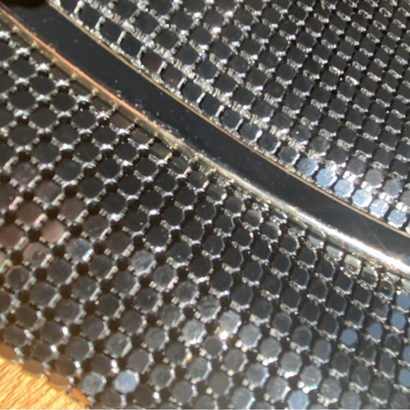 Vintage 1980’s Black Shiny Metal Chain Mail Purse Clutch Handbag W/Chain Strap - Picture 6 of 8